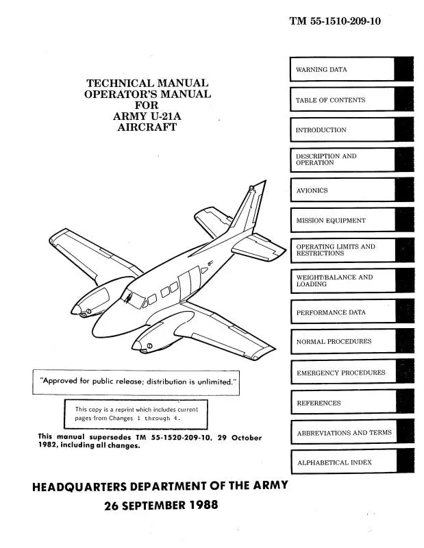 Beech U-21A Series Operator's Manual (55-1510-209-10) 1