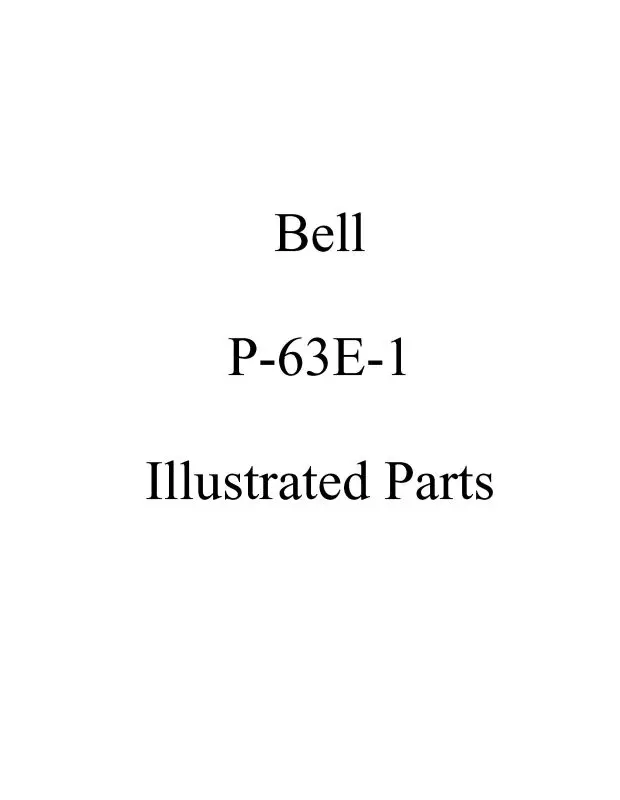 Bell P-63E-1 Series Parts Catalog (01-110Ff-4B) 1