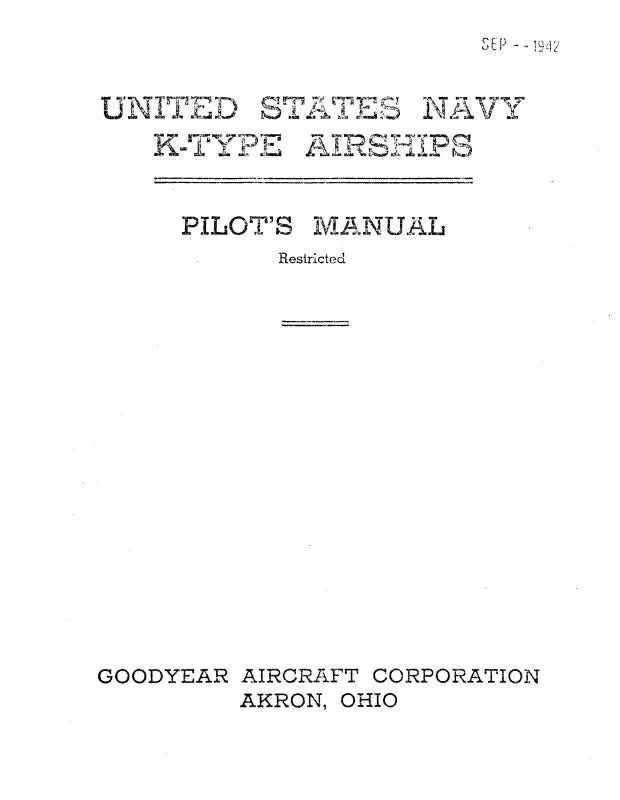 Blimps K-Type Airships Pilot's Manual (Biktype-Pom-C) 1