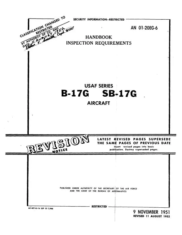 Boeing B-17G, Sb-17G Inspection Requirements (01-20Eg-6) 1