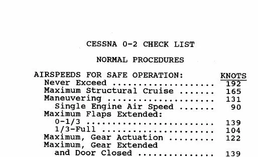 Cessna 0-2 Pilot's Checklist (Ce02-Cl--C) 1