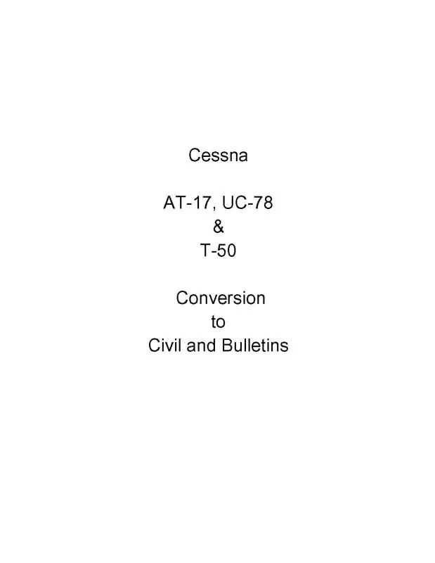 Cessna At-17 & Uc-78 Service Letters & Bulletins (Ceat17-Slb-C) 1