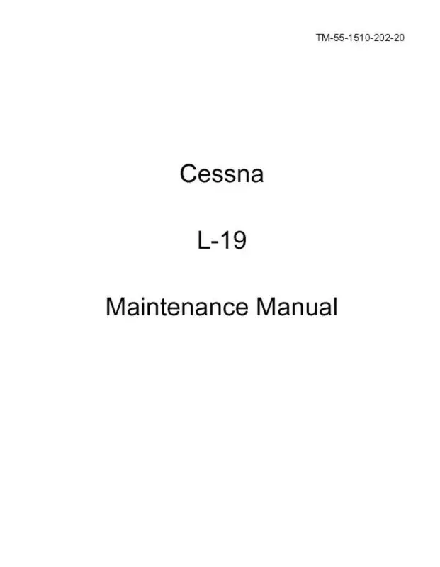 Cessna L19 Series 1964 Maintenance Manual (55-1510-202-20) 1