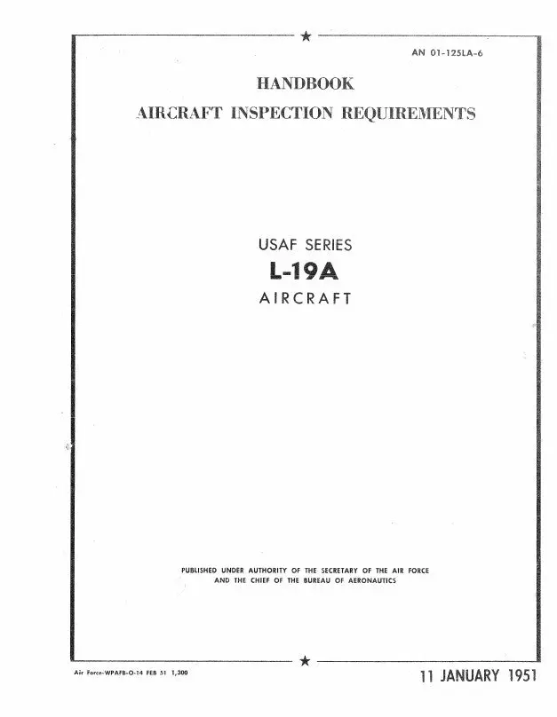 Cessna L-19A Series 1951 Aircraft Inspection Requirements (01-125La-6) 1