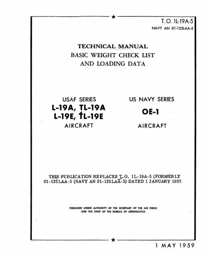 Cessna L,Tl-19 Series 1959 Technical Manual (1L-19A-5) 1