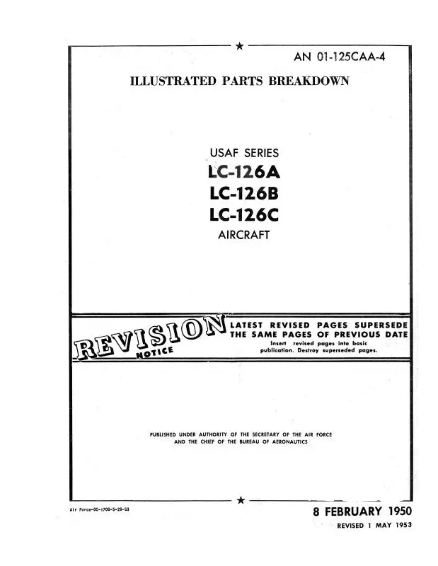 Cessna Lc-126A,B,C 1950 Illustrated Parts (01-125-Caa-4) 1
