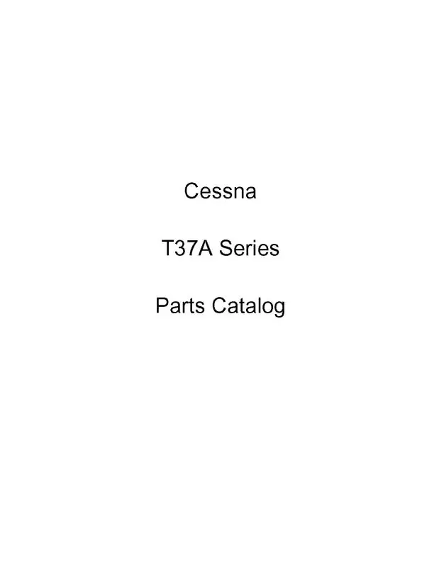 Cessna T-37A Series 1956 Parts Catalog (1T-37A-4) 1