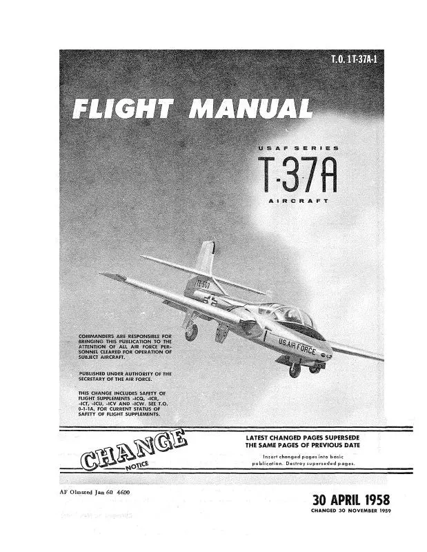 Cessna T-37A Series 1958 Flight Manual (1T-37A-1) 1