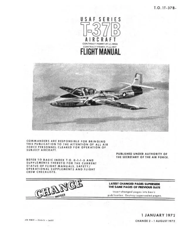 Cessna T-37B Series 1972 Flight Manual (1T-37B-1) 1