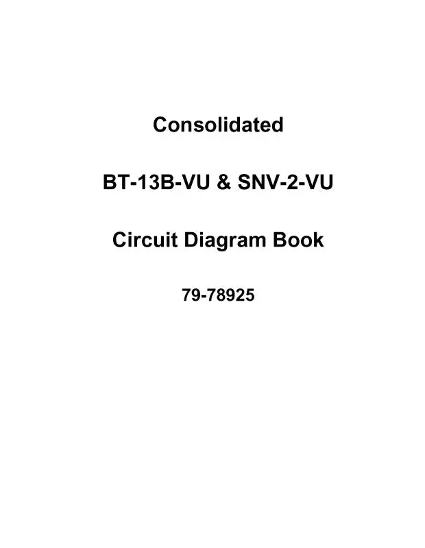 Consolidated Bt-13B-Vu & Snv-2-Vu Circuit Diagram Book (79-78925) 1