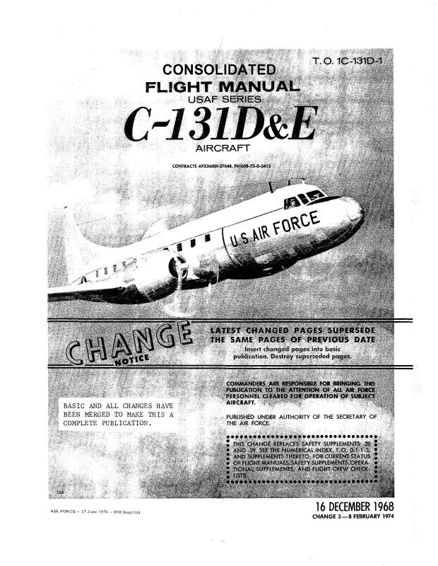 Consolidated C-131D&E 1968 Flight Manual (1C-131D-1) 1