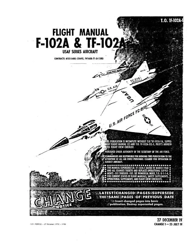 Consolidated F-102A & Tf-102A Aircraft Flight Manual (1F-102A-1) 1