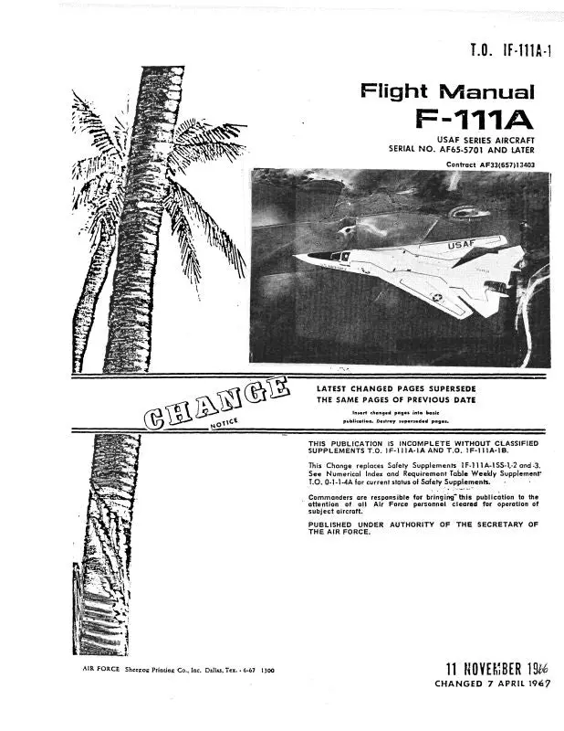 Consolidated F-111A 1966 Flight Manual (1F-111A-1) 1