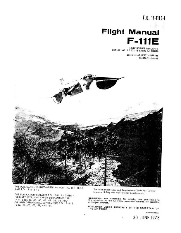 Consolidated F-111E 1973 Flight Manual (1F-111E-1) 1