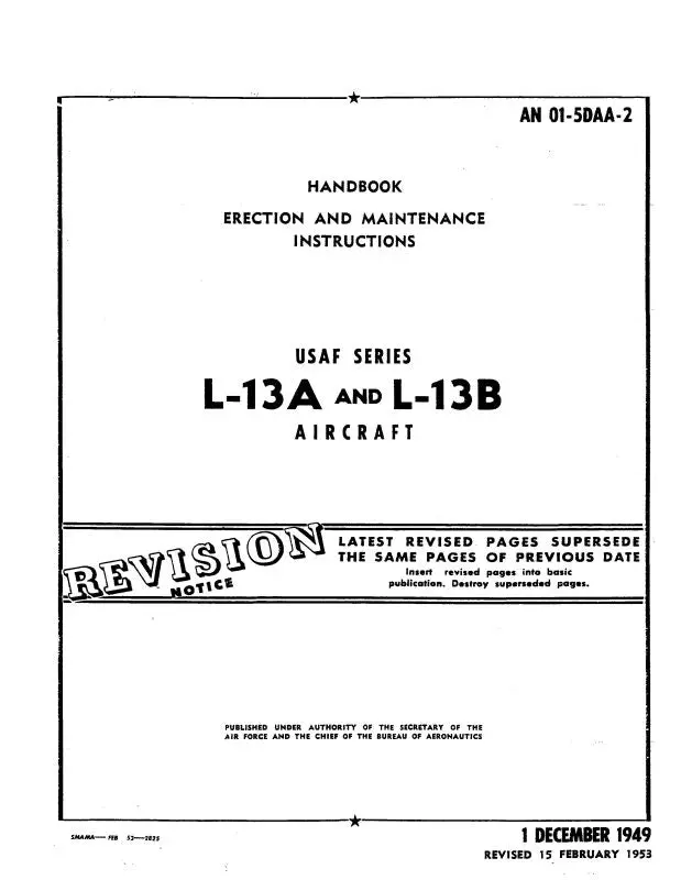 Consolidated L-13A & L-13B 1949 Erection And Maintenance Instructions (01-5Daa-2) 1
