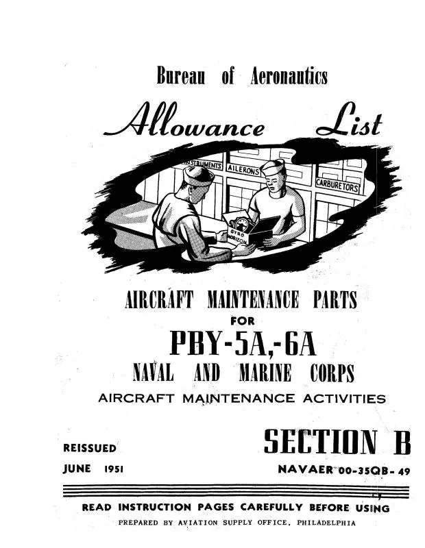 Consolidated Maint. Parts For Pby-5A,-6A Maintenance Manual (00-35Qb-49) 1