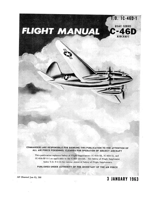 Curtiss-Wright C-46D 1963 Flight Manual (1C-46D-1) 1
