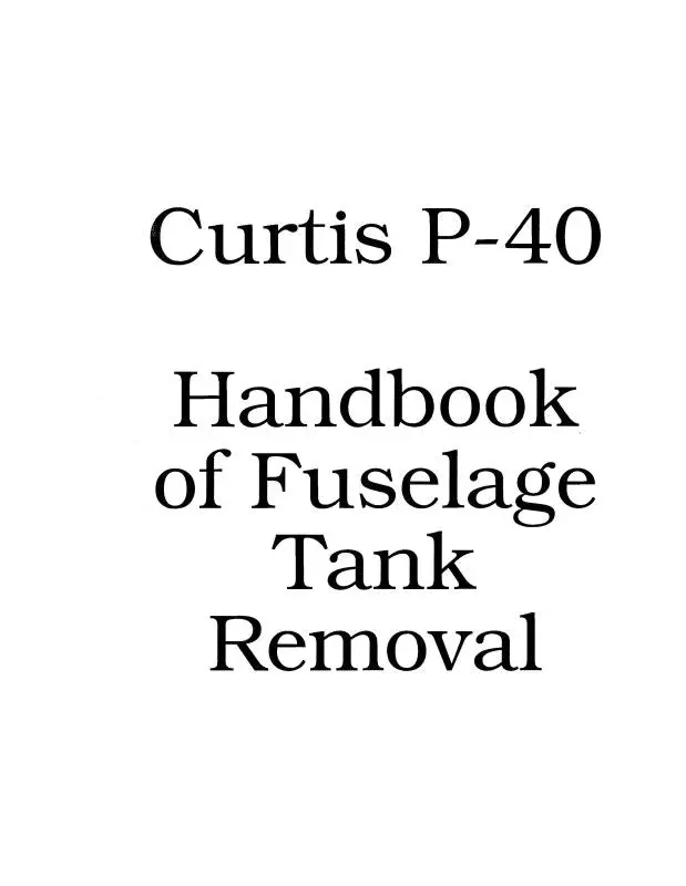 Curtiss-Wright P-40 Series Handbook (Cwp40-Hb-C) 1