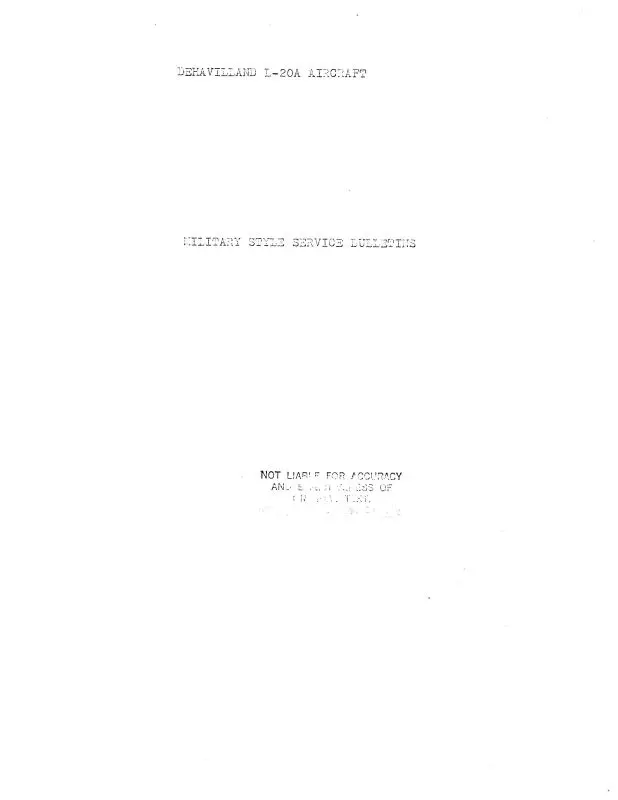 Dehavilland L-20A Beaver Military Style Service Bulletins (Del20a-Slb-C) 1
