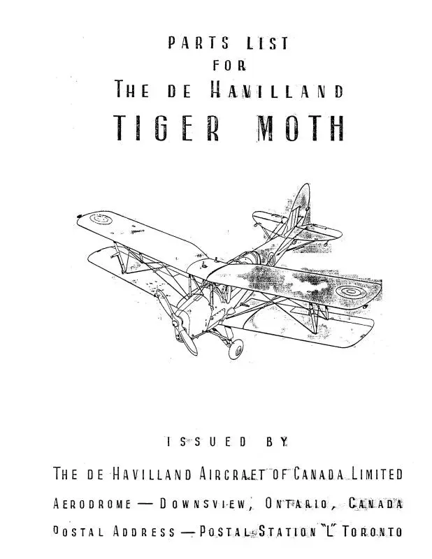 Dehavilland Tiger Moth Mk Ii 1946 Parts Catalog (Detigermoth46pc) 1