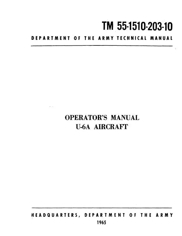 Dehavilland U-6A Beaver 1965 Operator's Manual (55-1510-203-10) 1