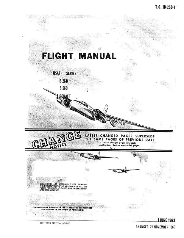 Douglas B-26B,B-26C 1963 Flight Manual (1B-26B-1) 1