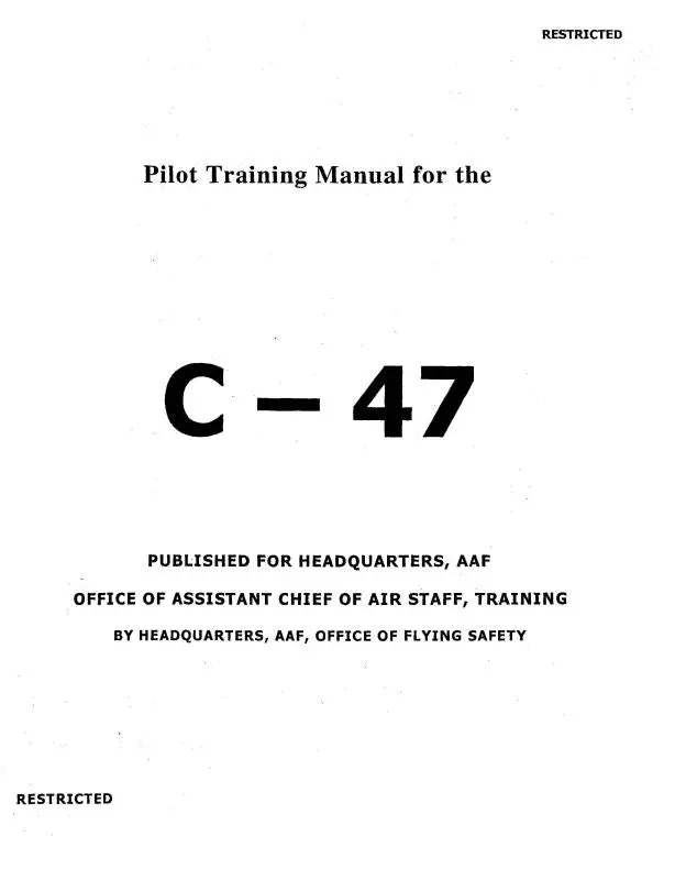 Douglas C-47,A,B,D,Hc-47,C-117,Abc1974 Flight Manual (Doc47-74-F-C) 1