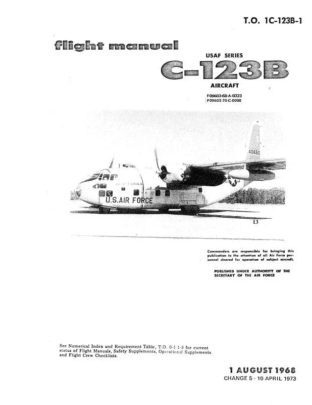 Fairchild C-123B 1968 Flight Manual (1C-123B-1) 1
