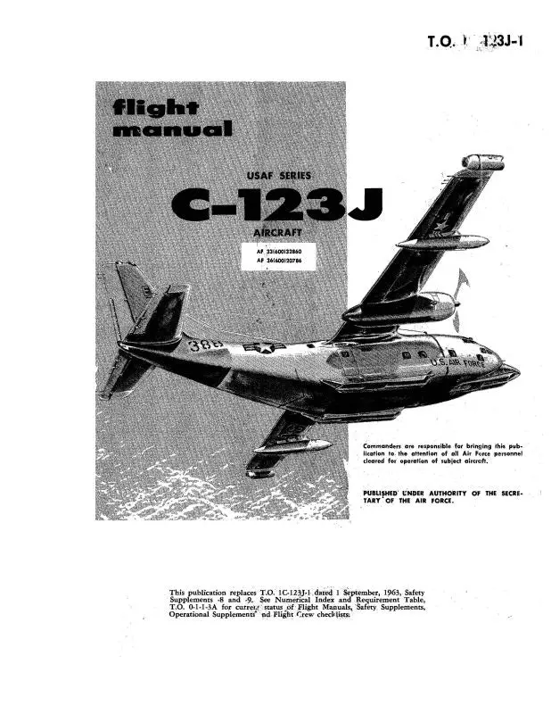 Fairchild C-123J 1965 Flight Manual (1C-123J-1) 1