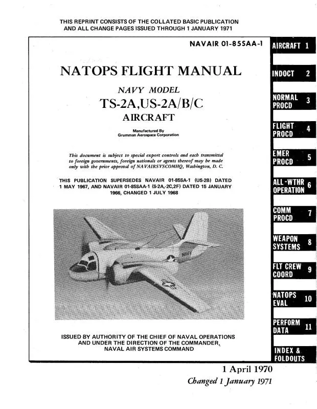 Grumman Ts-2A, Us-2A-B-C Flight Manual (01-85Saa-1) 1