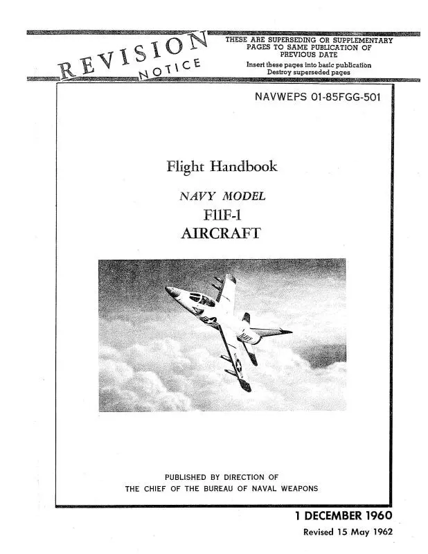 Grumman F11f-1 Flight Handbook Flight, Pilot's Handbook (01-85Fgg-501) 1
