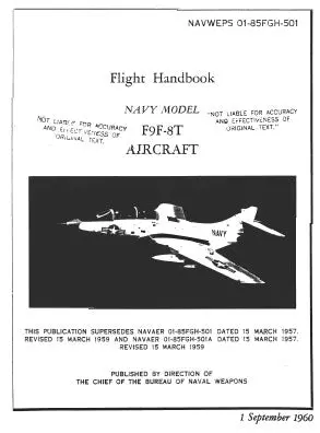 Grumman F9f-8T 1960 Flight Handbook (Navweps01-85Fgh-501) 1