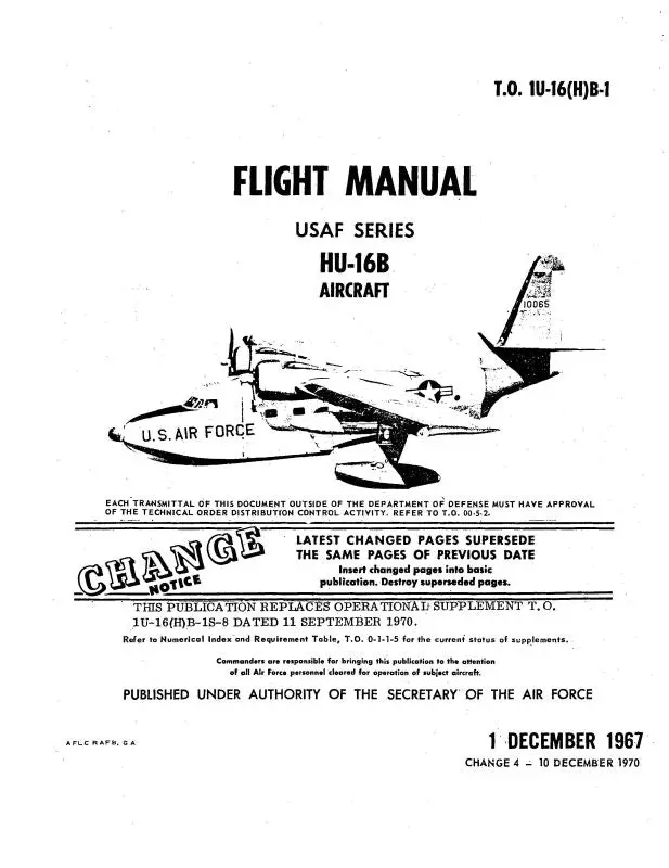 Grumman Hu-16B Albatross 1967 Flight Manual (1U-16(H)B-1) 1