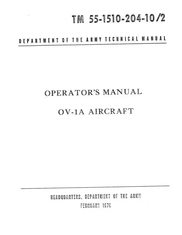 Grumman Ov-1A 1970 Operator's Manual (55-1510-204-10-) 1