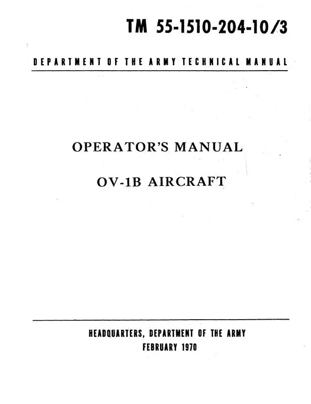 Grumman Ov-1B 1970 Operator's Manual (55-1510-204-10-) 1