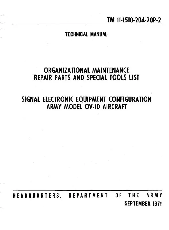 Grumman Ov-1D Aircraft 1971 Organizational Maintenance Manual (55-1510-204-20P) 1
