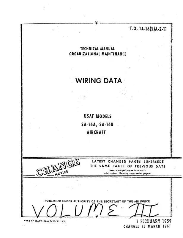 Grumman Sa-16A & Sa-16B 1959 Organizational Maintenance Manual (1A-16(S)A-2-11) 1