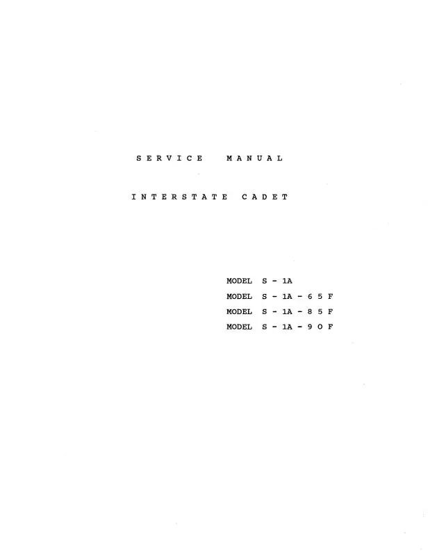 Interstate S-1A,S-1A-65F,85F,90F Maintenance Manual (Ins1a-M-C) 1