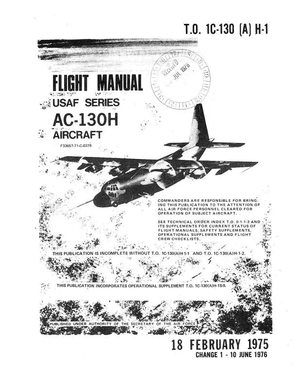 Lockheed Ac-130H Flight Manual Flight Manual (1C-130Ah-1) 1