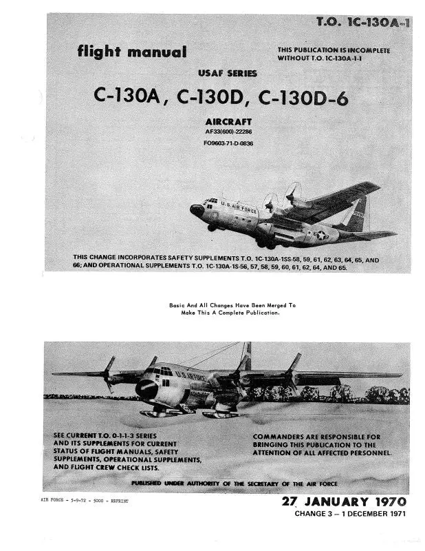 Lockheed C-130A, C-130D, C-130D-6 Flight Manual (1C-130A-1) 1