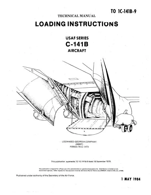 Lockheed C-141B Loadinginstructions1984 Technical Manual-Loading Instructions (1C-141B-9) 1