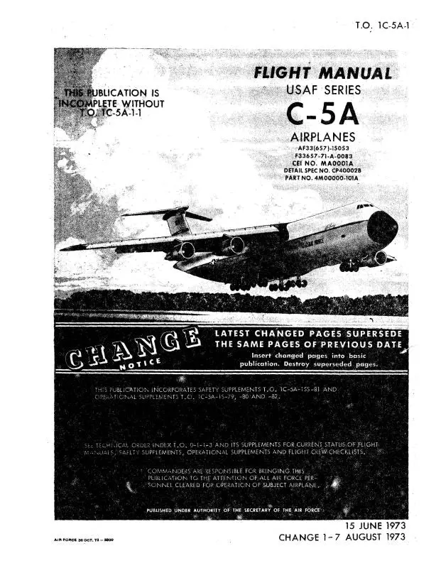 Lockheed C-5A 1973 Flight Manual (1C-5A-1) 1