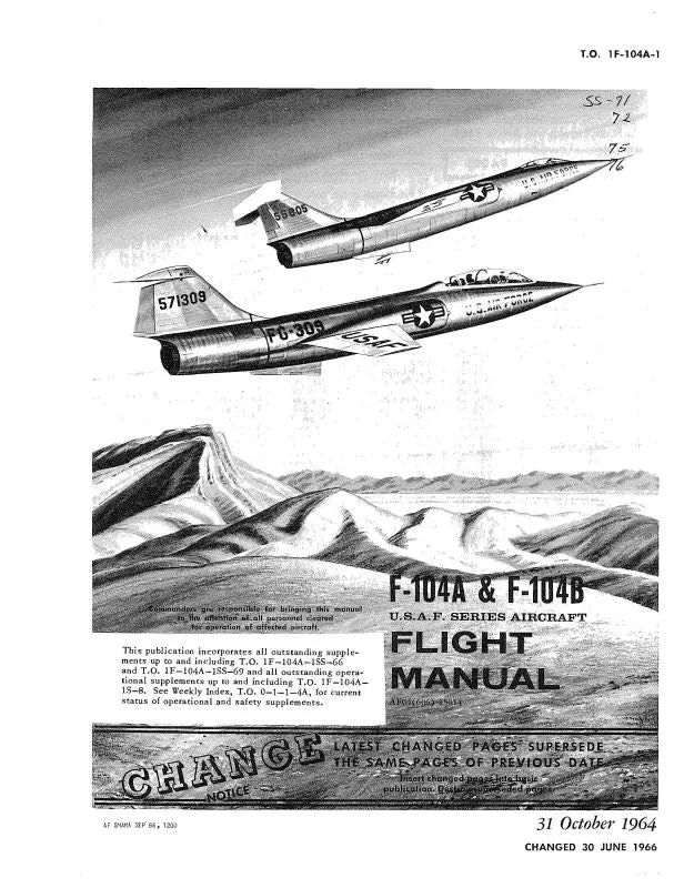 Lockheed F-104A & F-104B 1964 Flight Manual (1F-104A-1) 1