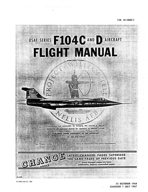 Lockheed F-104C & F-104D 1964 Flight Manual (1F-104C-1) 1