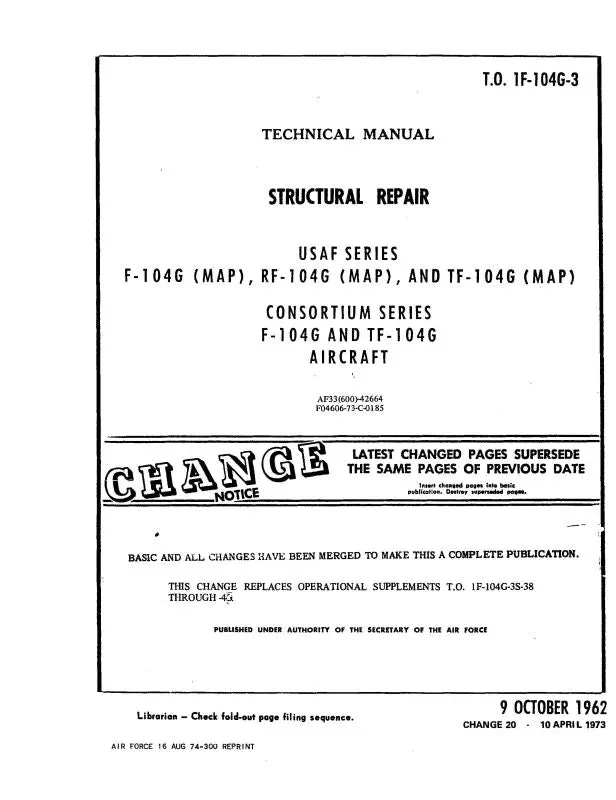 Lockheed F-104G Series Structural Repair (1F-104G-3) 1