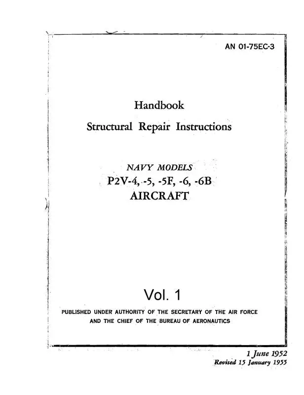 Lockheed P2v-4,-5,-6 1952 Structural Repair Handbook (01-75Ec-3) 1