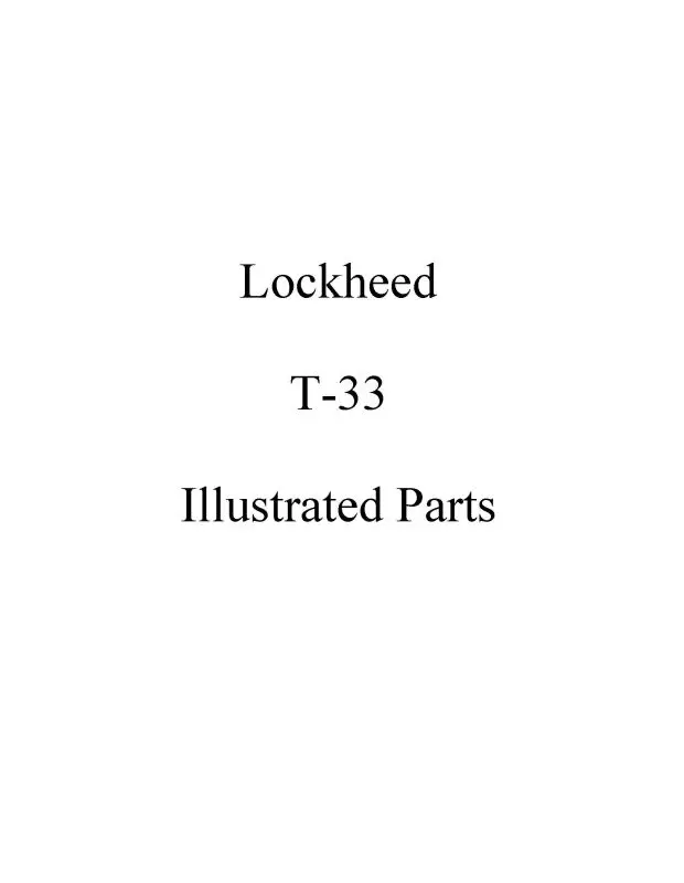 Lockheed  T-33 Illustrated Parts Catalog (05-50C-4) 1