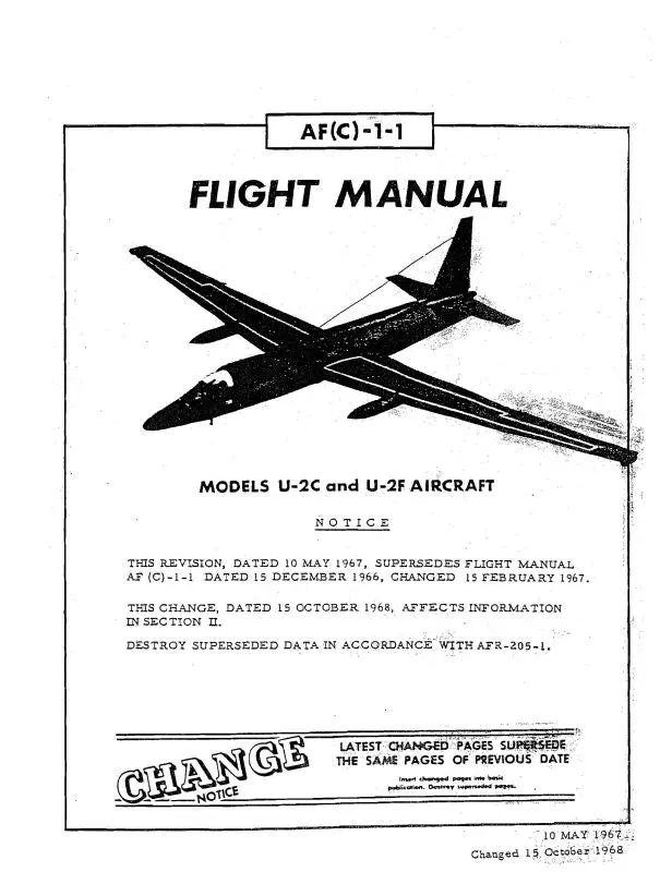 Lockheed U-2C & U-2F 1967 Flight Manual (Af(C)-1-1) 1