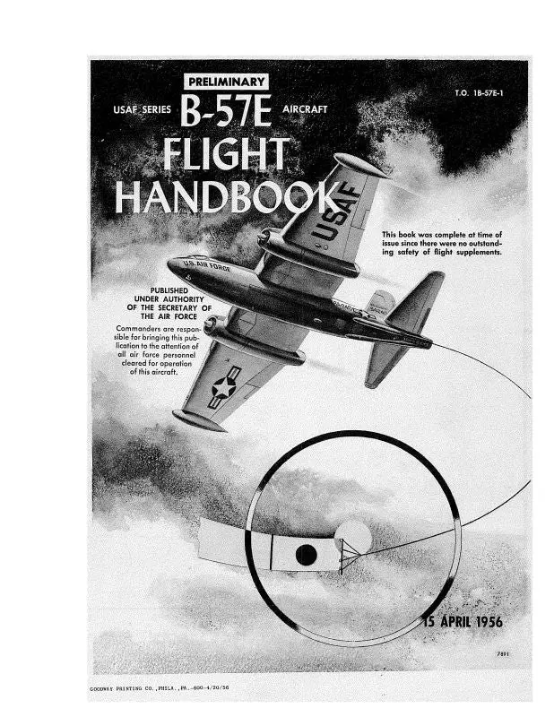 Martin B-57E 1956 Flight Handbook (1B-57E-1) 1