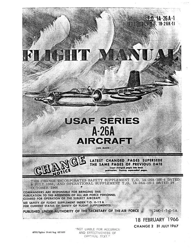 Mcdonnell Douglas A-26A 1966 Flight Manual (1A-26A-1) 1